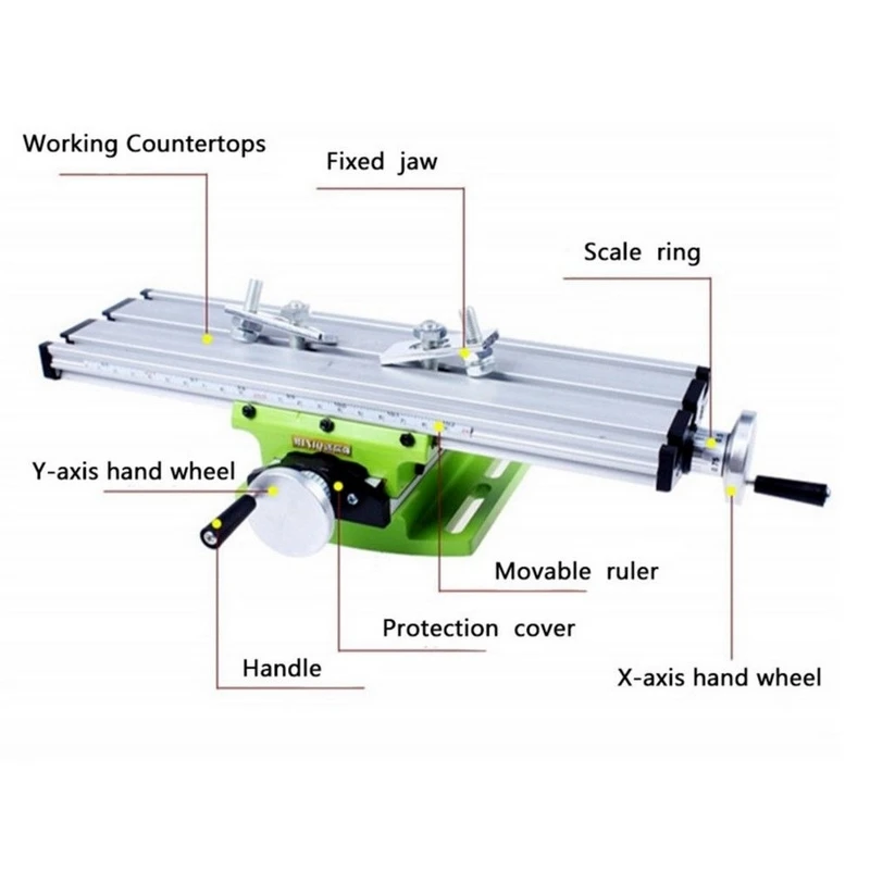 

Precision Workbench X Y-Route Adjustment MINI Milling Machine Multifunction Miller Bench Drill Vise Fixture DIY Coordinate Table
