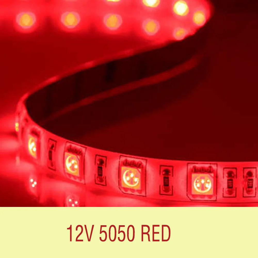 Led Light Strip 5050 DC 12V 60LEDS/m 5M/Lot Single Color Flexible RGB Led Strip - Испускаемый цвет: Red