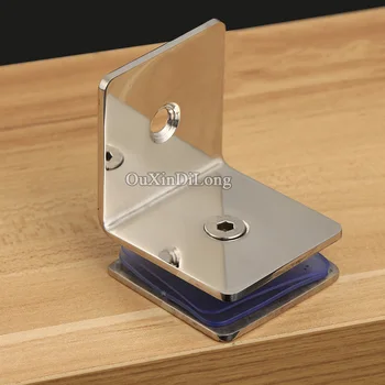 

HOT 8PCS/lot 304 Stainless Steel Frameless Shower Glass Clamps 90 Degree Wall to Glass Fixed Holder Brackets for 8-12mm Glass
