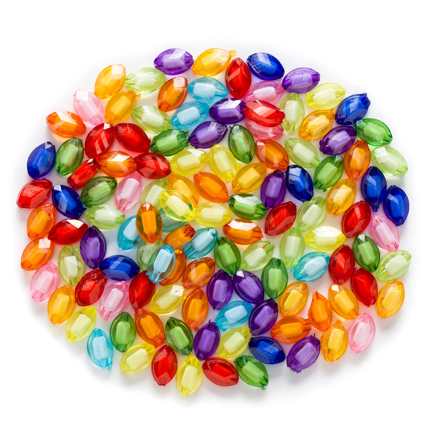 Random Mixed Acrylic Oval Shaped Smooth Women Children DIY Bracelet