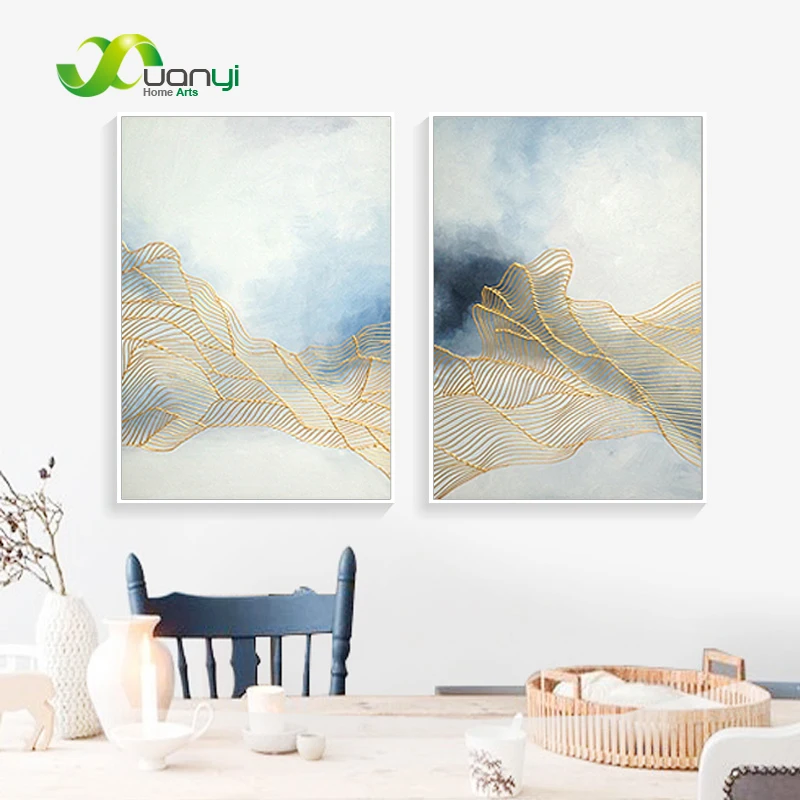 2 Piece Wall Art Decor Hand Painted Canvas Oil Paintings Abstract Handmade Picture For Living Room Modular Painting Unframed | Дом и сад