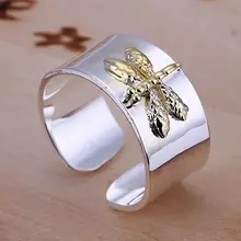 KN-R011,, посеребренные кольца для женщин, изменяемое украшение серебряного цвета, модные украшения, кольцо со стрекозой