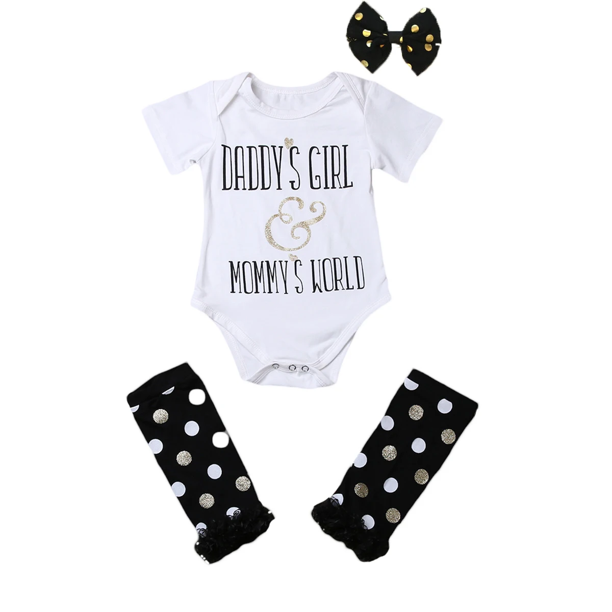 Newborn Infant Baby Girl Romper+Leg Warmers Bowknot Outfit Clothes Set