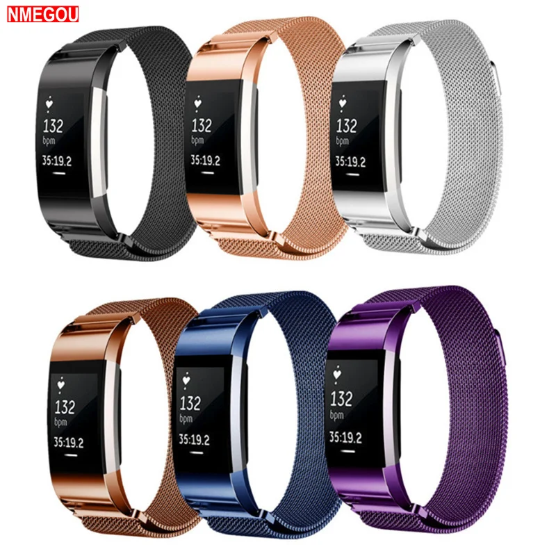 Миланская петля для Fitbit Charge 2 Hr ремешок сменный Браслет из нержавеющей стали Fit Bit