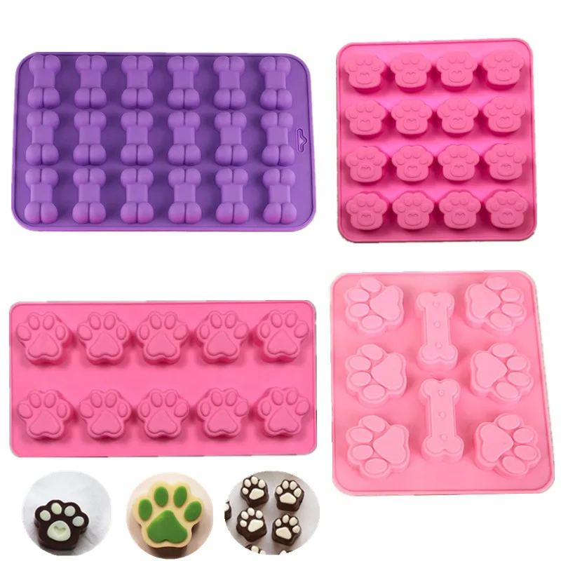 

Cute Cat Paw&Bone Silicone Cake Mold Pet Treat Soap Mold Jelly Candy Chocolate Mold Pastry Decorating Tools Cake Silicone Forms