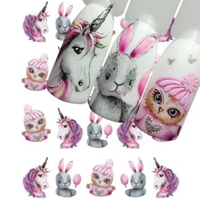 1 наклейка на ногти водная переводная наклейка Единорог Русалка мультфильм водяной знак слайдер гель для украшения ногтей маникюр