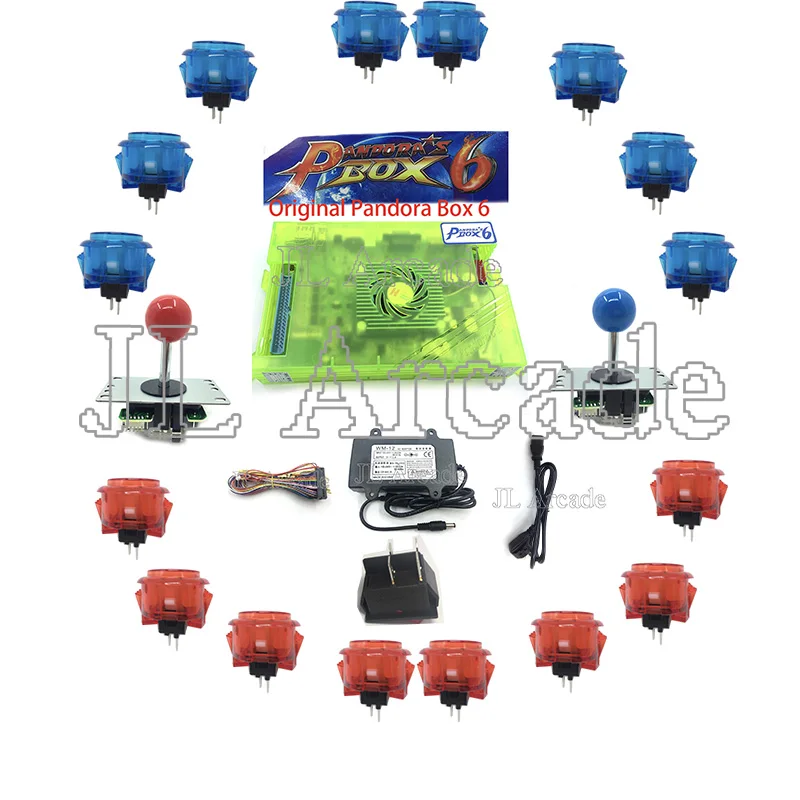 

Original Pandora Box 6 1300 Games Set DIY Arcade Kit Push Buuttons Joysticks Arcade Machine Bundle Home Cabinet with manual