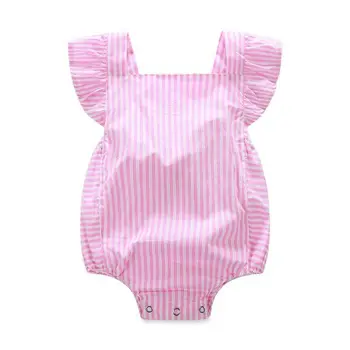

Cute newborn toddler baby girl romper striped bow jumpsuit fashion baby clothes