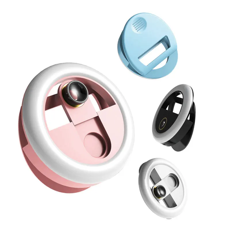 Mobile Phone Beauty Selfie LED Flash Lamp Wide Angle Lens Photography Enhancing Camera Rechargeable Clip Ring Fill Light Macro Mobile Phone Beauty Selfie LED Flash Lamp Wide Angle Lens Photography Enhancing Camera Rechargeable Clip Ring Fill Light Macro