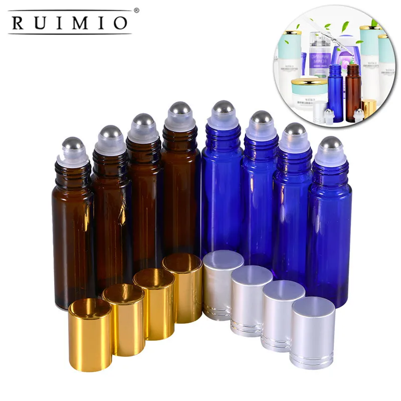 

8pcs 10ml Roll On Essential Oil Glass Bottles with Stainless Steel Roller Balls for Essential Oil Aromatherapy Perfume