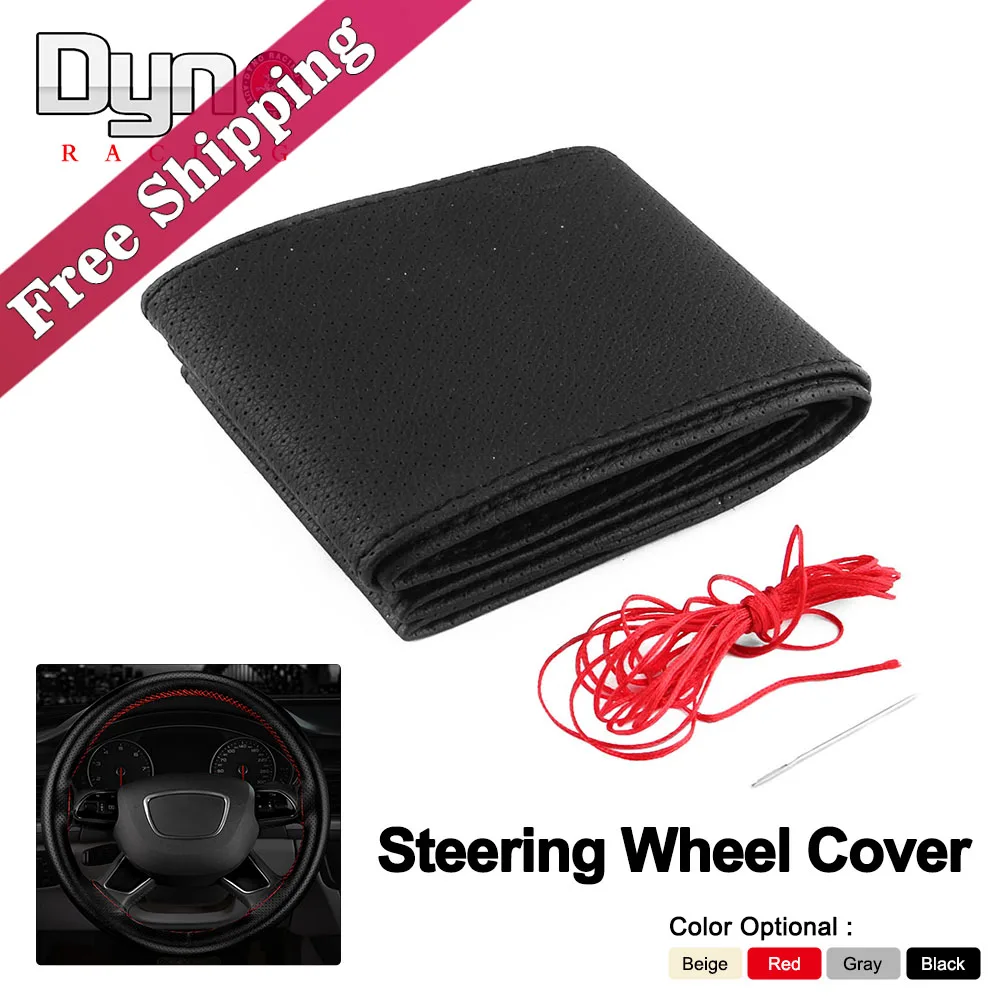 Free shipping 4.21"x20.94" Steering Wheel Cover With Needles & Thread