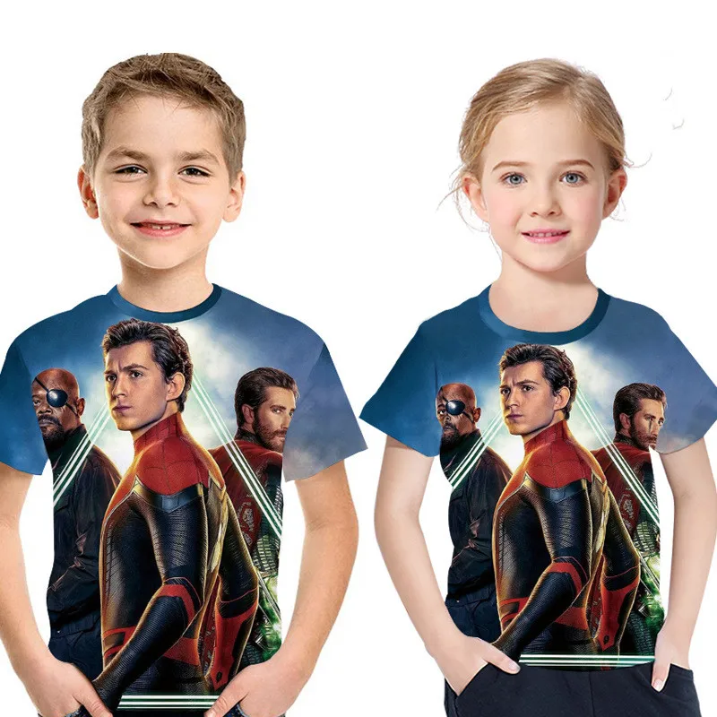 Летняя футболка для девочек и мальчиков крутые Детские футболки с 3D принтом «Мстители 4 эндгейм квантовое царство» Детская футболка для ролевых игр «Человек-паук»