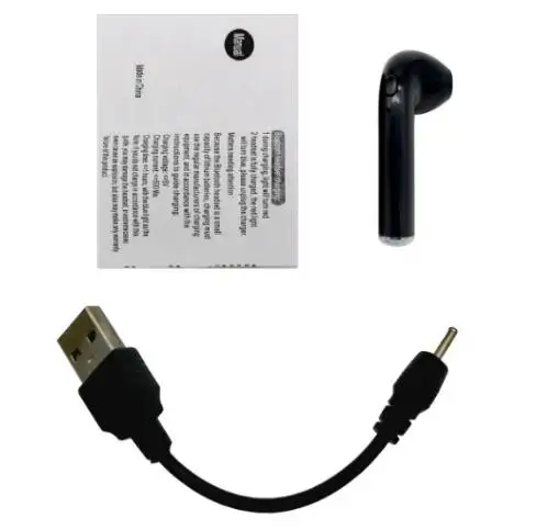 Лидер продаж I7 i7s tws беспроводные Bluetooth наушники гарнитура с микрофоном с кабелями для смартфонов iphone xiaomi huawei - Цвет: Black Right ear