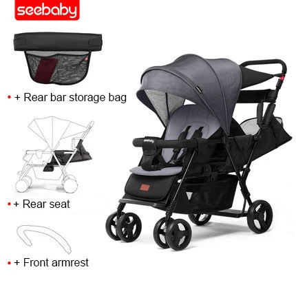 Серый Детская коляска Seebaby Twins - Цвет: Серый