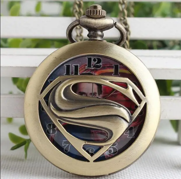 

Super Hero Theme Accessory Pendant Quartz Pocket Watch Bronze Watch Gift Reloj