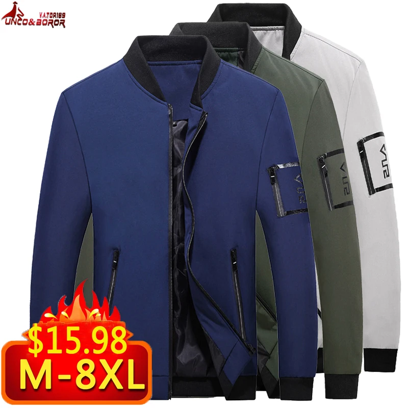 

Autumn Casual Loose Jacket Men 5XL 6XL 7XL 8XL windbreaker Sportswear Bomber Jacket fitness for Mens College jackets and Coats