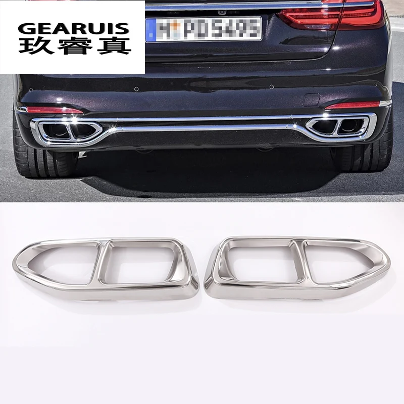 Car styling Rline Tail Throat Exhaust Pipe For BMW Series G11 G12 Car  exhaust pipe cover Sticker muffler tip auto accessories AliExpress