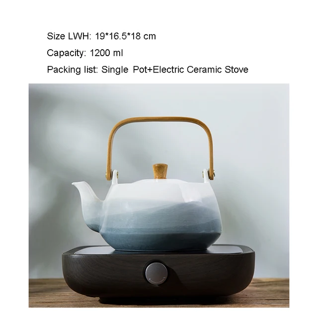 220V Electronic Tea Stove Heater + Teapot Set Warmer Electric heating Ceramic Stove Kit for