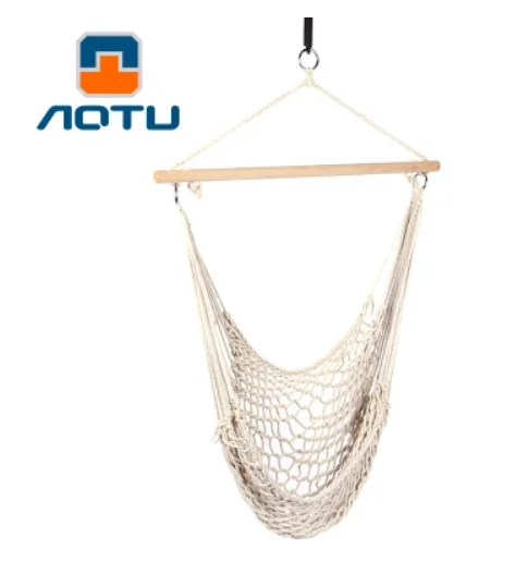

X23 sturdy breathable Canvas Hammock Swing Cradle Outdoor Handing Chair Hammock Bold cotton rope 3.3cm wood sticks Bearing 150kg
