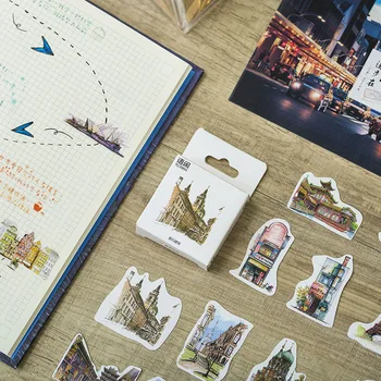 

50 Pcs/Set Travel Building Mini Seal Sticker Mobile Decoration Stickers Scrapbooking DIY Craft Stickers