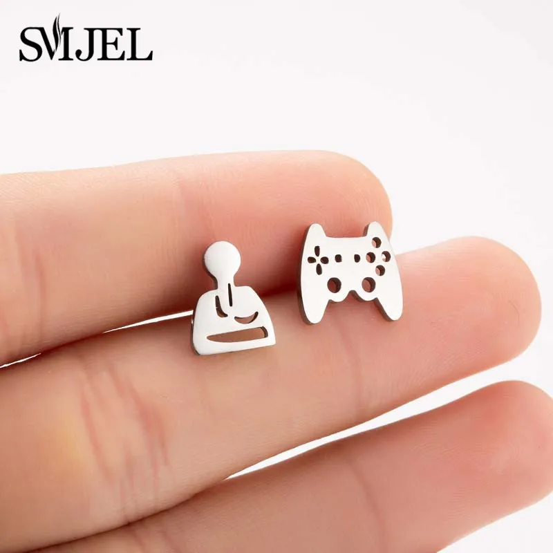 SMJEL серьги-гвоздики из нержавеющей стали для геймпада, игровой контроллер, серьги для женщин, джойстик для игры, ювелирные изделия для мальчиков, серьги oorbellen
