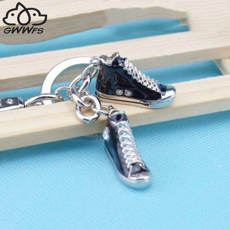 

Gwwfs Flat Shoes Pendant Key Chains For Men Women Silver Color Male Female Car Keychain Bag Charm Key Ring Holder Keyring 2019