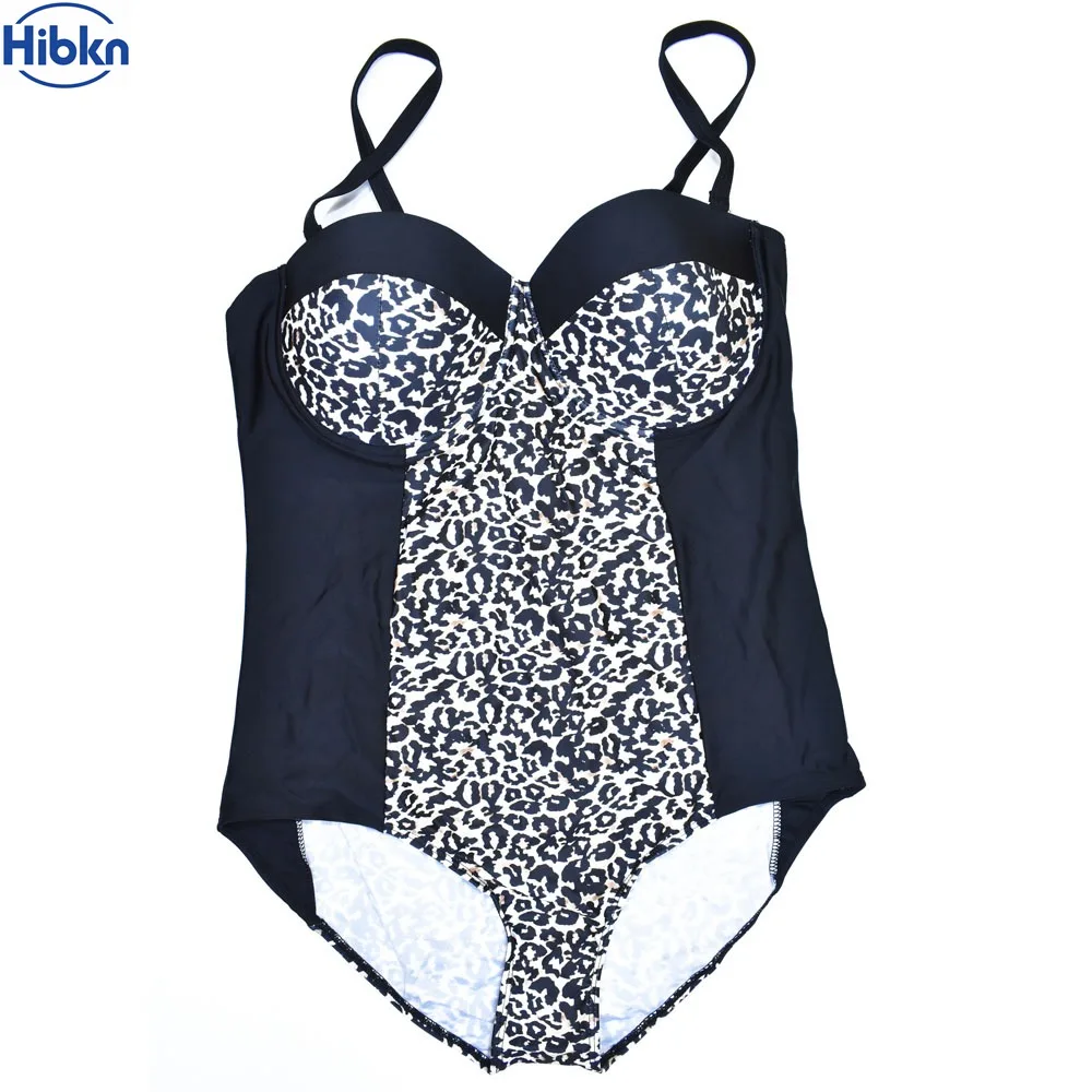 Hibkn leopard underwireone купальник размера плюс Push up с леопардовым принтом монокини