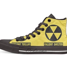 Fallout Shelter знак высокие парусиновые туфли на плоской подошве; повседневные кроссовки унисекс; Прямая