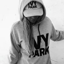 IVY PARK женские толстовки с принтом толстовки с длинными рукавами с капюшоном в Корейском стиле Большие размеры осенние свободные пуловеры женские