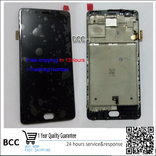 100 Original Warranty LCD Display Touch Screen Digitizer with frame For Oneplus 3 Best quality with
