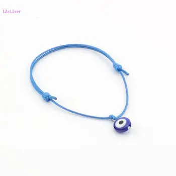 

10 Pcs Eye Bead Bracelets - Adjustable Blue Waxes rope Charm Bracelets Lucky Eye Beads Bracelets S112L21