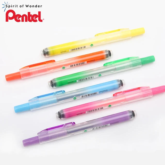 6 Pcs/Lot Pentel SXS15 Surligneur Handy Line pressing style highlighter