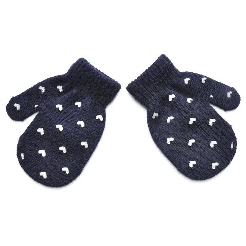 Теплые перчатки для мальчиков и девочек на осень-зиму; теплые варежки с принтом звезд; Закрытые Пальцы; перчатки; 6 стилей; HT - Цвет: 2