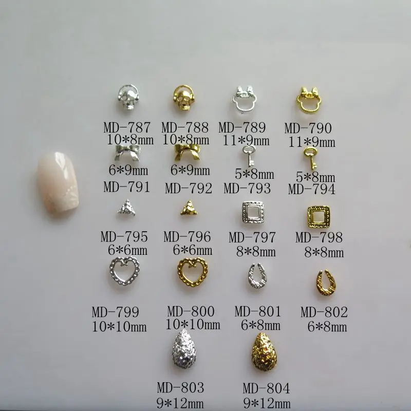 MD787-804 10 шт Необычные Стразы металлические украшения подвески для ногтей | Красота