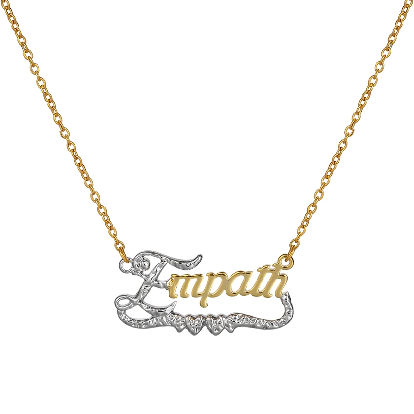 

Custom Name Charms Pendant Necklace Two-tone Personalized Cursive Nameplate Choker Collier Necklaces for Women Party Best Gift