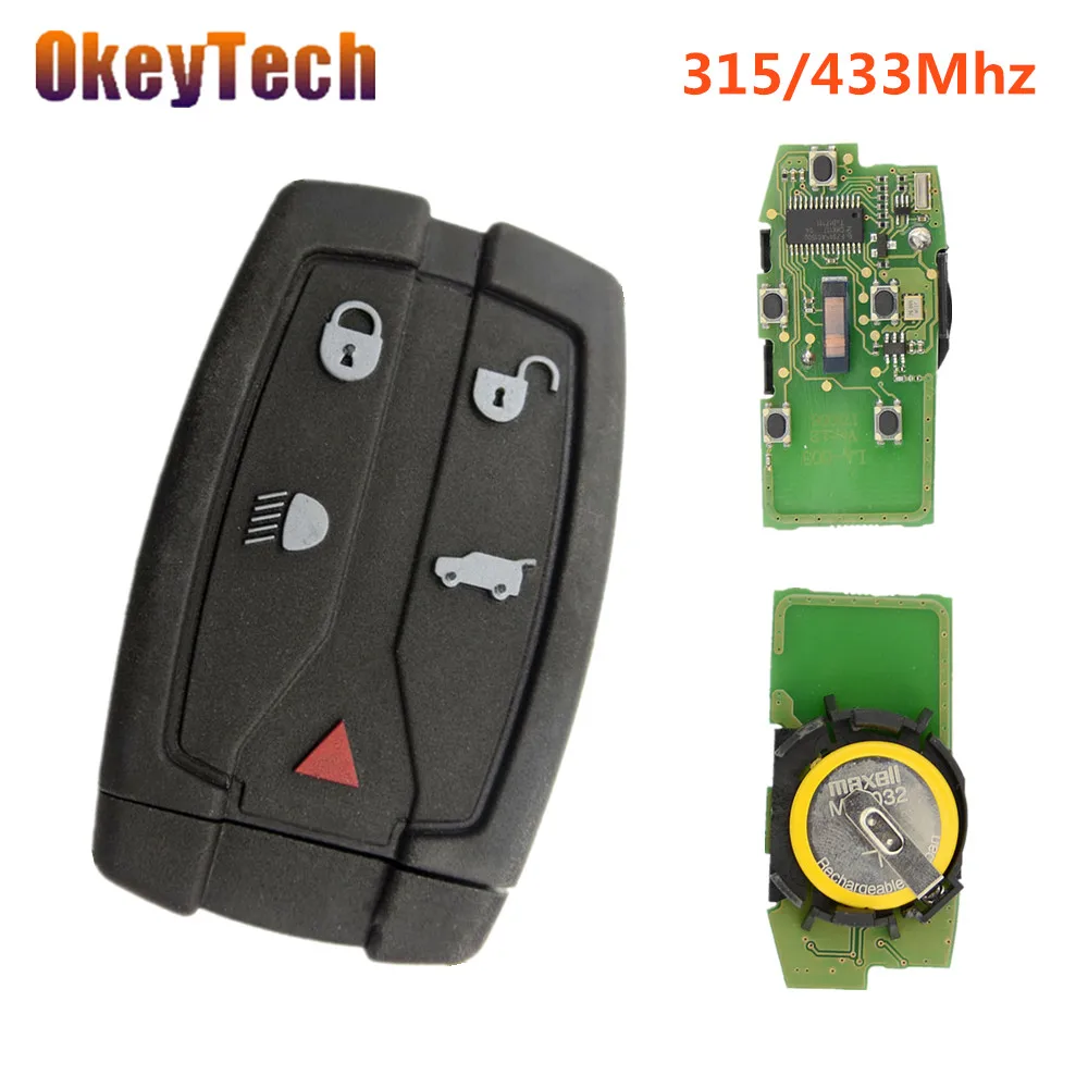 OkeyTech 5 кнопок 315/433 МГц ID46 PCF7945 Автомобильный Дистанционный ключ для Land Rover для Range Rover freelander 2 LR2 спортивный пульт дистанционного управления