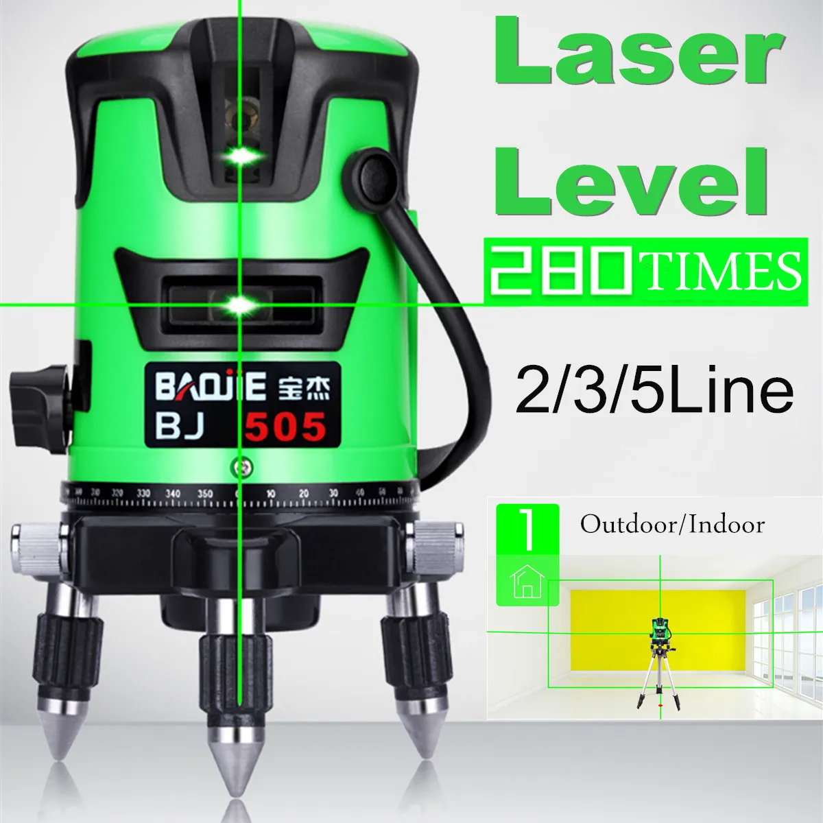 

ZEAST 280 Times Laser Level 2/3/5 Cross Lines Self-Leveling 360 Rotary Measure Professional Plumb-point 532/520nm Automatic Self