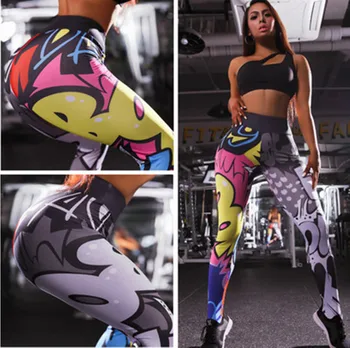 

Showtly Western 2019 cartoon pattern 3D printing dag personalized high-waist sports leggings