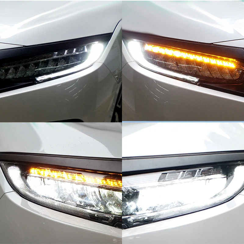 Hlxg автомобильная светодиодная фара в сборе DRL для Honda Civic 2016 2017 автомобильный