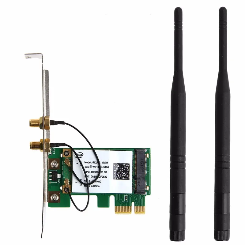 

PCI-E X1 X16 300M PC Computer 2.4/5GHz Dual Band Wireless Desktop WIFI WLAN Card