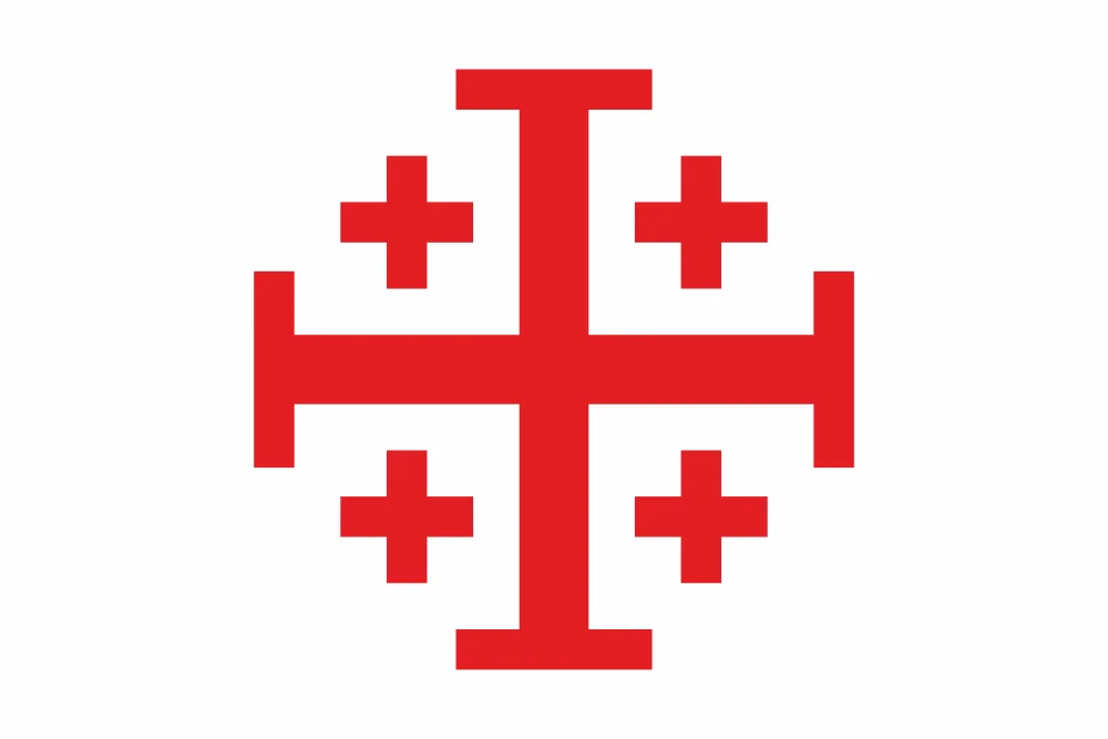 

Yehoy hanging 90*150cm Five-fold Cross Jerusalem cross Flag For Decoration