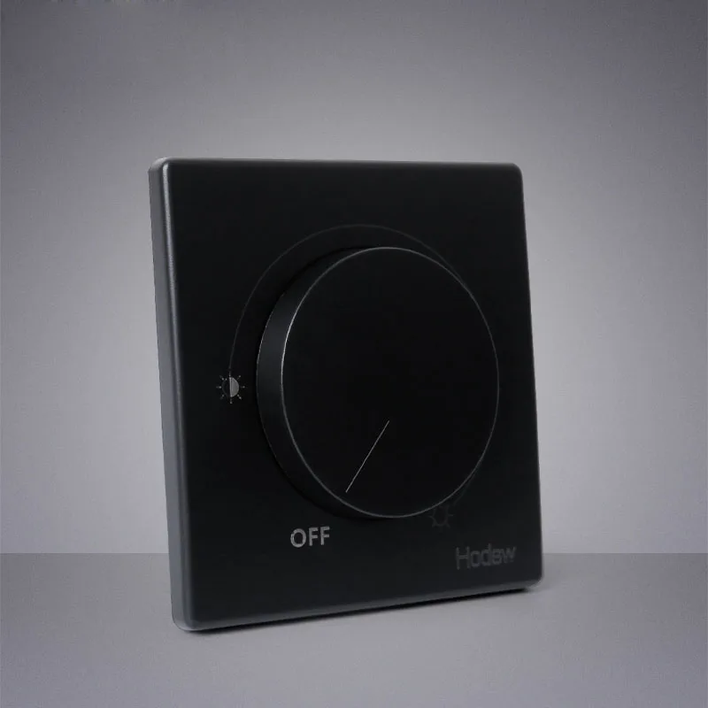 

2pcs Silicon Controlled Manual Dimmer Switch Knob Type 86 Light Switch 2000W Super Power BE Black