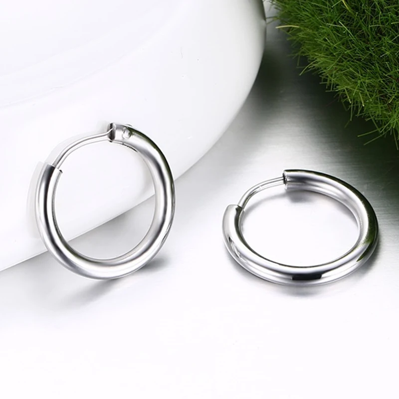 Meaeguet серебряный цвет потрясающие серьги-кольца для женщин Классический полированный нержавеющая сталь антикварные серьги ювелирные изделия