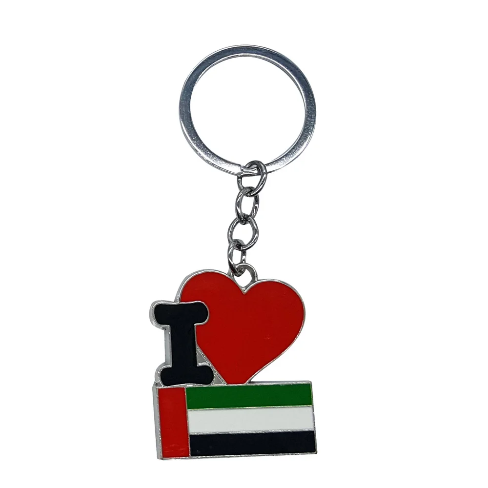 New Arrival Country Keychains "I Love The United Arab Emirates" Keyrings Souvenir Giftin Key
