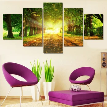 

HD Printed 5 piece Canvas Painting Tree Sunshine Art Home Decor For Living Room