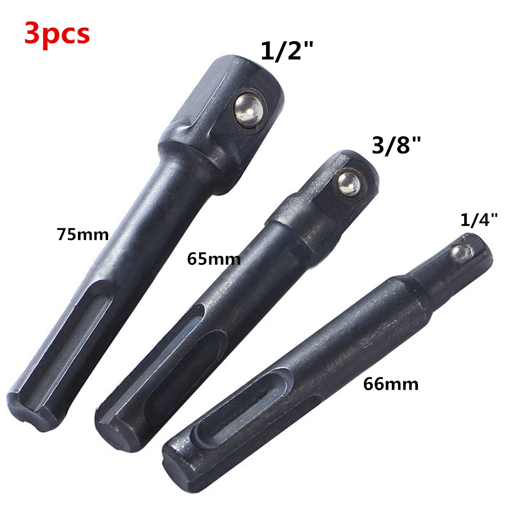 

3pcs Ball Post SDS Handle Chrome Vanadium Steel Socket Adapter Set 1/2 3/8 1/4 Post Conversion To Square Head Ball Post