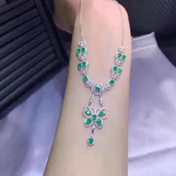 

Qi Xuan_New Fashion Jewelry_Colombian Green Stone Fashion Necklaces_S925 Solid Silver Pendant Necklaces_Factory Directly Sales
