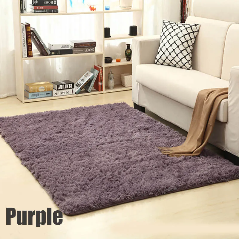 Мягкий ворсистый ковер для гостиной европейский домашний теплый плюшевый напольный коврик пушистые коврики для детской комнаты коврик из искусственного меха коврики для гостиной - Цвет: Purple