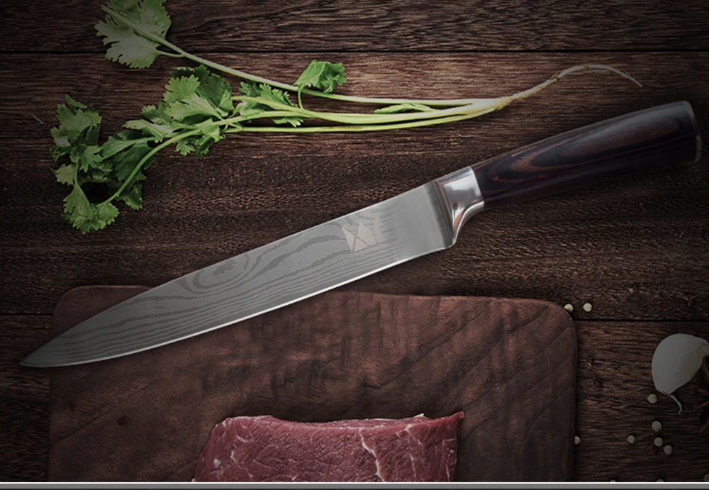 XYj набор Бытовых Кухонных Ножей, очень острое лезвие, нож для приготовления пищи 7Cr17mov, нож для нарезки сантоку, нож для очистки овощей