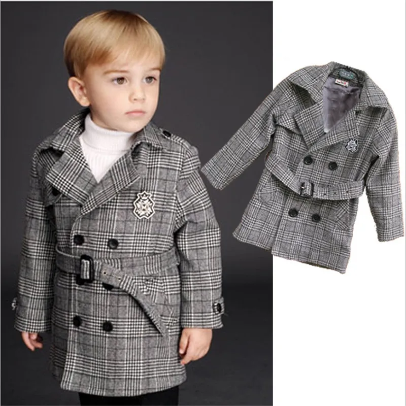 Novatx baby boy clothes winter new coats fashion plaid trench Double